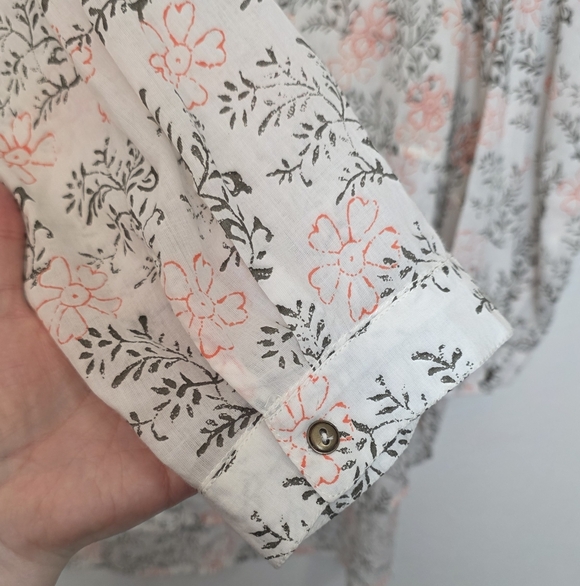 ANTHROPOLOGIE Enchanted Floral Button Down Top Cotton Embroidered Plus Size 2X - Picture 8 of 16